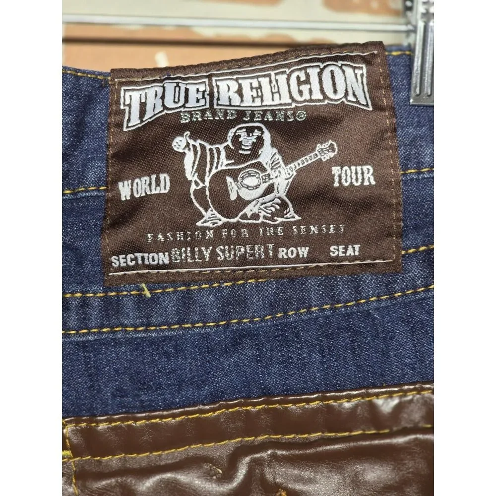 True Religion World‎ Tour Bootcut Jeans 34 Billy Supert Flap Pockets Denim READ!